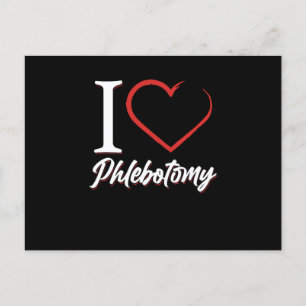 I Love Phlebotomy Phlebotomist Heart Blood Syringe Postcard
