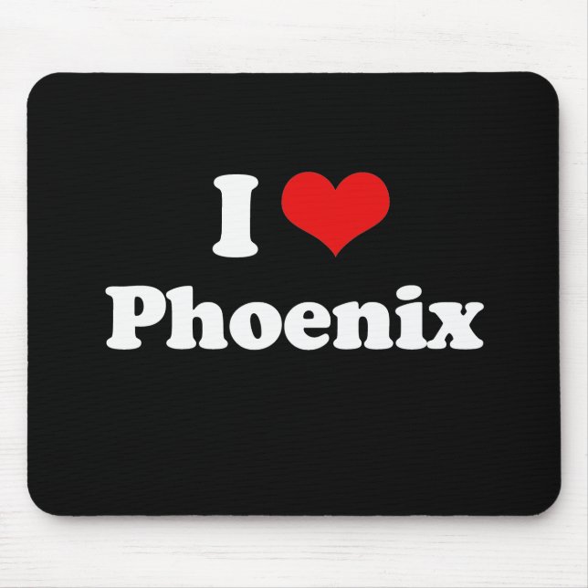 I Love Phoenix Tshirt White Tshirt Mouse Mat (Front)