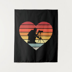 I Love Photographing Vintage Heart Tapestry