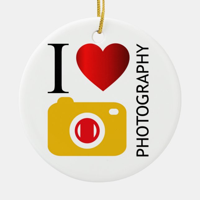 I love photography ceramic tree decoration (Front)