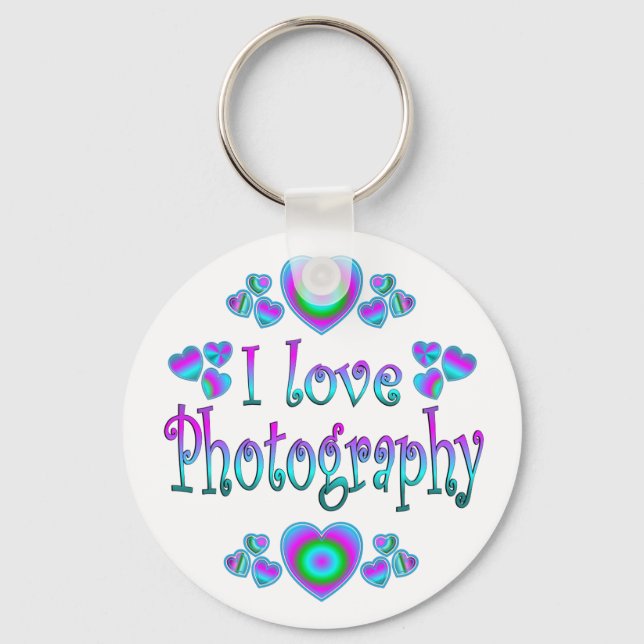I Love Photography Key Ring (Front)