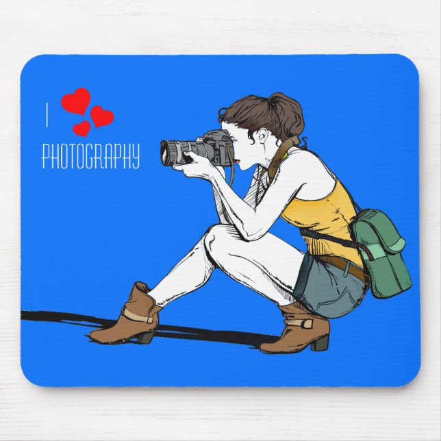 I Love Photography Mousepad (Front)