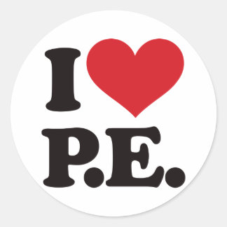 I Love Physical Education! Classic Round Sticker