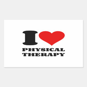 I LOVE PHYSICAL THERAPY RECTANGULAR STICKER
