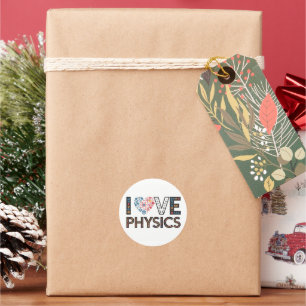 I LOVE PHYSICS CLASSIC ROUND STICKER
