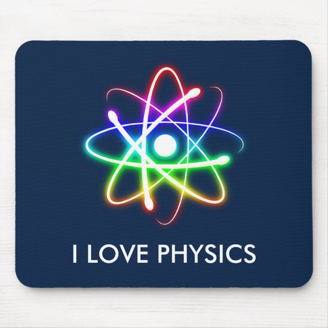 I LOVE PHYSICS - dark blue mousepad (Front)