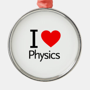 I Love Physics Metal Tree Decoration