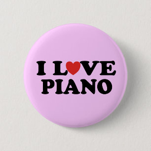 I Love Piano Button