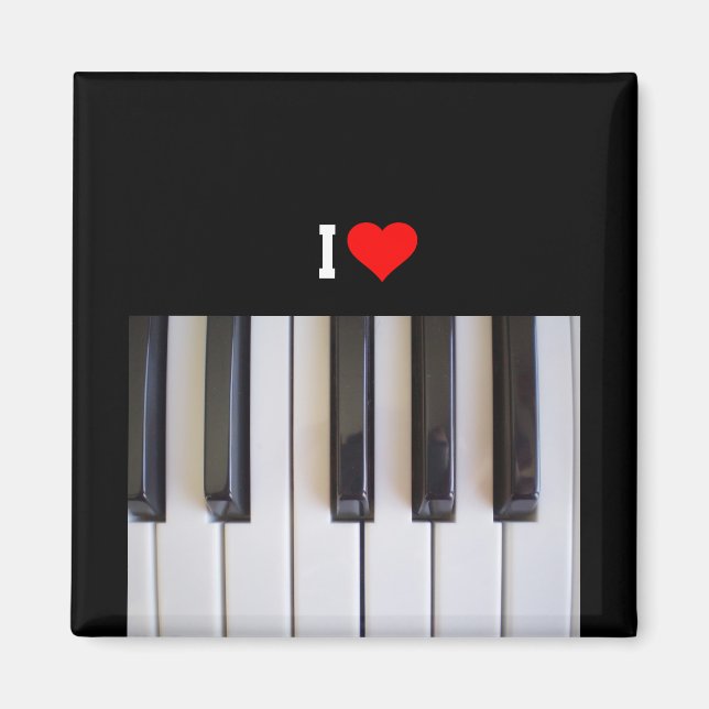 I Love Piano, colourful popular design Magnet (Front)
