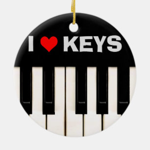 I love Piano Keys Ceramic Tree Decoration