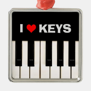 I love Piano Keys Metal Tree Decoration