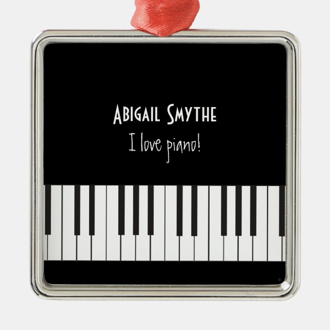 I love Piano Ornament (Front)