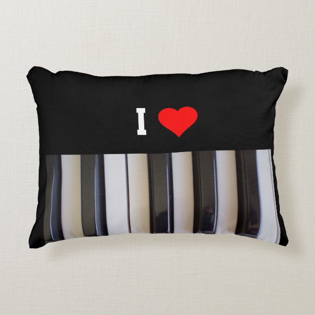 I Love Piano, popular design Decorative Cushion (Front)
