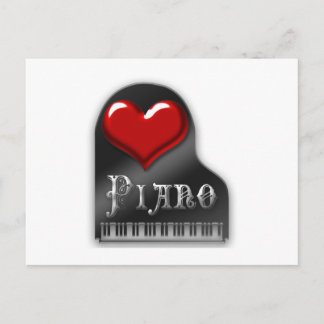 I Love Piano Postcard