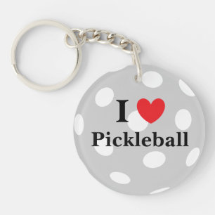 I Love Pickleball Acrylic Keychain