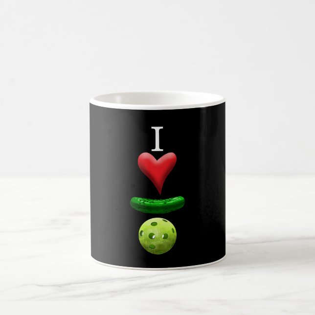 I Love Pickleball - Black - Coffee Mug (Center)