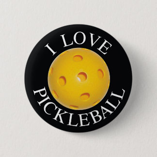 I Love Pickleball Button / Badge