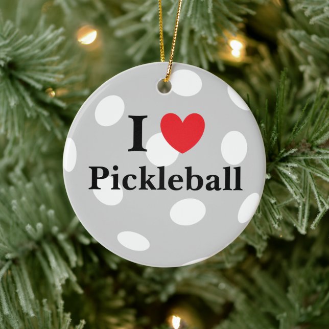 "I Love Pickleball"  Ceramic Tree Decoration (Tree)