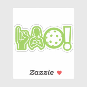 I Love Pickleball (Deaf) Sticker