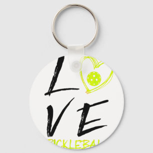 I love pickleball funny pickle ball key ring