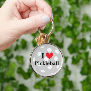 "I Love Pickleball" Key Ring