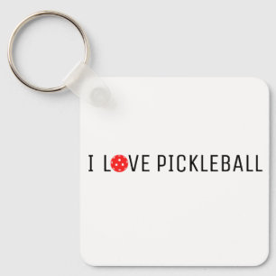 I Love Pickleball Keychain
