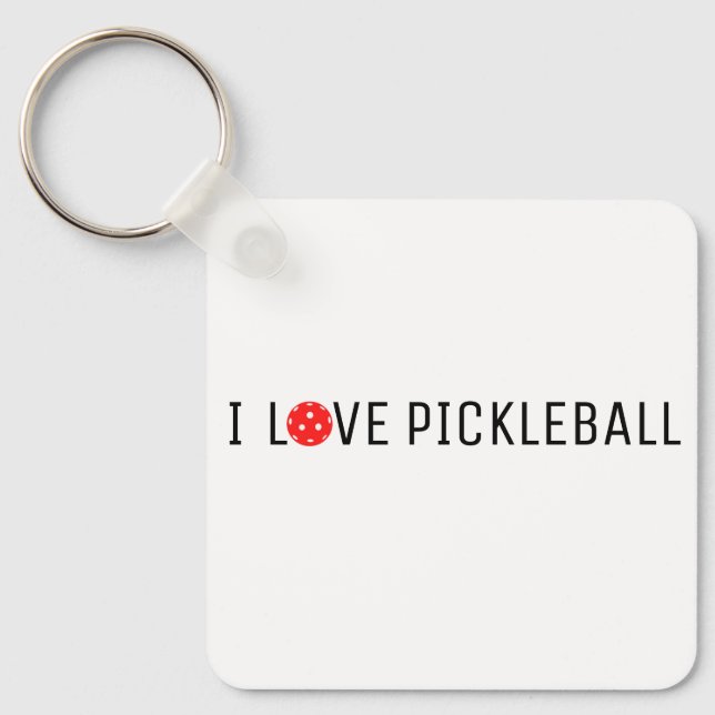 I Love Pickleball Keychain (Front)