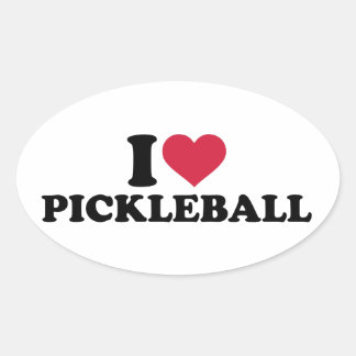 I love Pickleball Oval Sticker