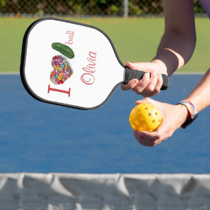 I Love Pickleball Personalised Paddle