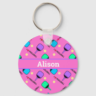 I love Pickleball pink  Key Ring