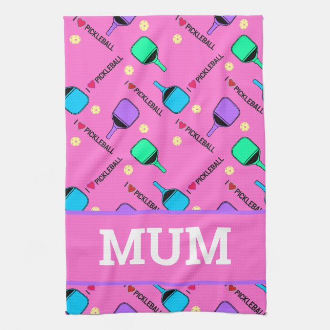 I love Pickleball pink Kitchen Towel (Vertical)