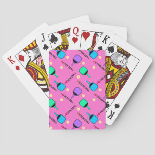 I love Pickleball pink  Playing Cards