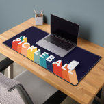 I Love Pickleball Rainbow Retro Desk Mat<br><div class="desc">I love pickleball! This pickleball desk mat says it all. The retro design featuring the word pickleball in red,  orange,  yellow and blue celebrates the sport of pickleball. Makes a wonderful gift for the pickleball lover in your life. Part of a collection from Parcel Studios.</div>