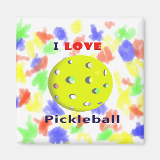 i love pickleball red text pickleball graphic.png magnet