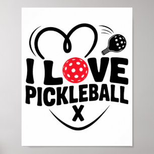 I love pickleball valentine day heart  poster