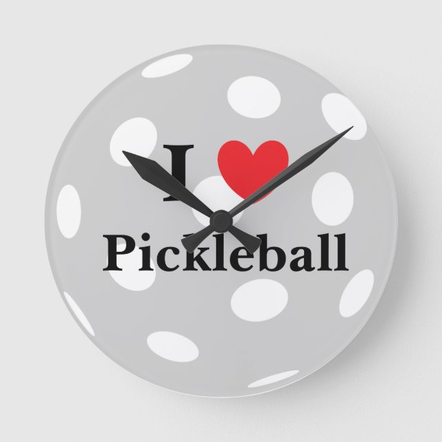 "I Love Pickleball" Wall Clock (Front)