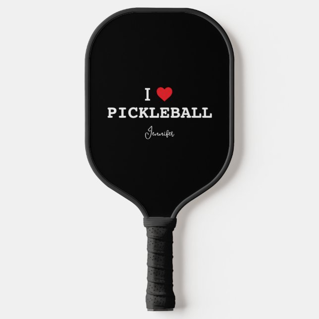 I Love Pickleball with Personalised Name Pickleball Paddle (Front)