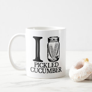 I Love Pickled Cucumber - Vintage Pickle Cucumber Coffee Mug