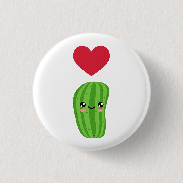 I love Pickles 3 Cm Round Badge (Front)