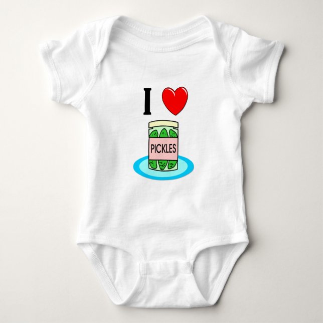 I Love Pickles Baby Bodysuit (Front)