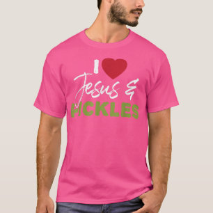I Love Pickles & Jesus  Pickle Vegetable Farming V T-Shirt