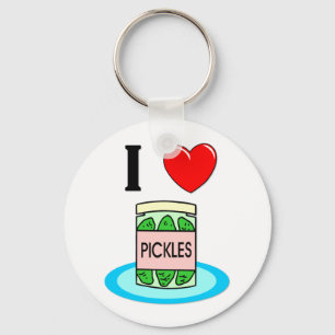 I Love Pickles Key Ring