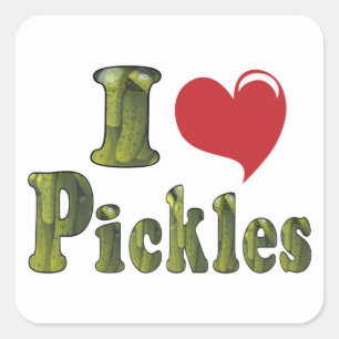 I Love Pickles Square Sticker