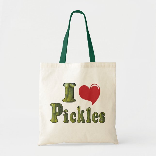 I Love Pickles Tote Bag (Front)