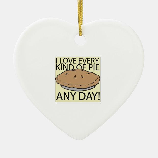 I Love Pie Ceramic Tree Decoration (Front)