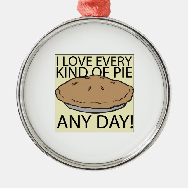 I Love Pie Metal Tree Decoration (Front)
