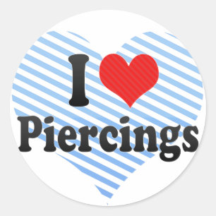 I Love Piercings Classic Round Sticker