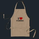 I love pierogi | Funny aprons for men and women<br><div class="desc">I love pierogi | Funny aprons for men and women. Personalizable I love template design. BBQ aprons in Yellow,  Beige and White. Cute gift idea for chef cook or Polish dinner party.</div>