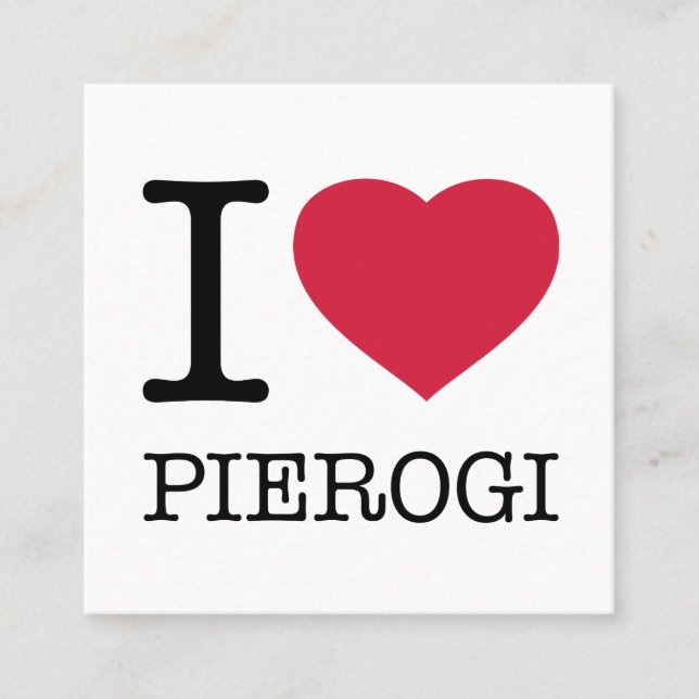 I LOVE PIEROGI SQUARE BUSINESS CARD (Front)