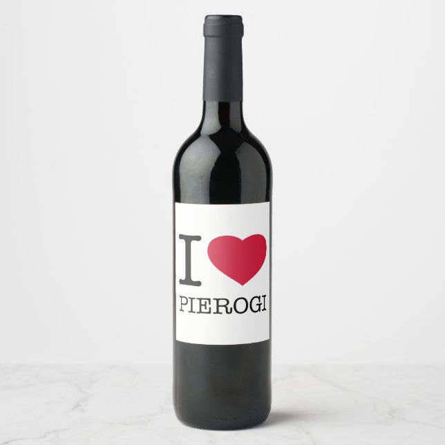 I LOVE PIEROGI WINE LABEL (Front)